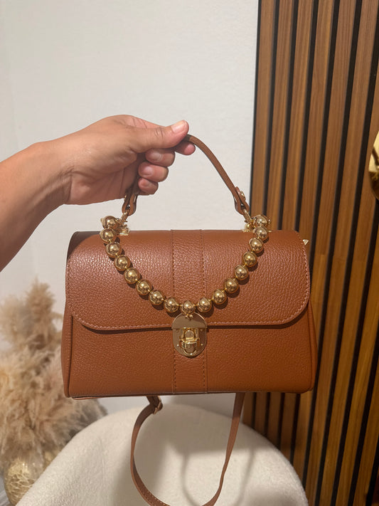 Gold Beaded Bag Charm