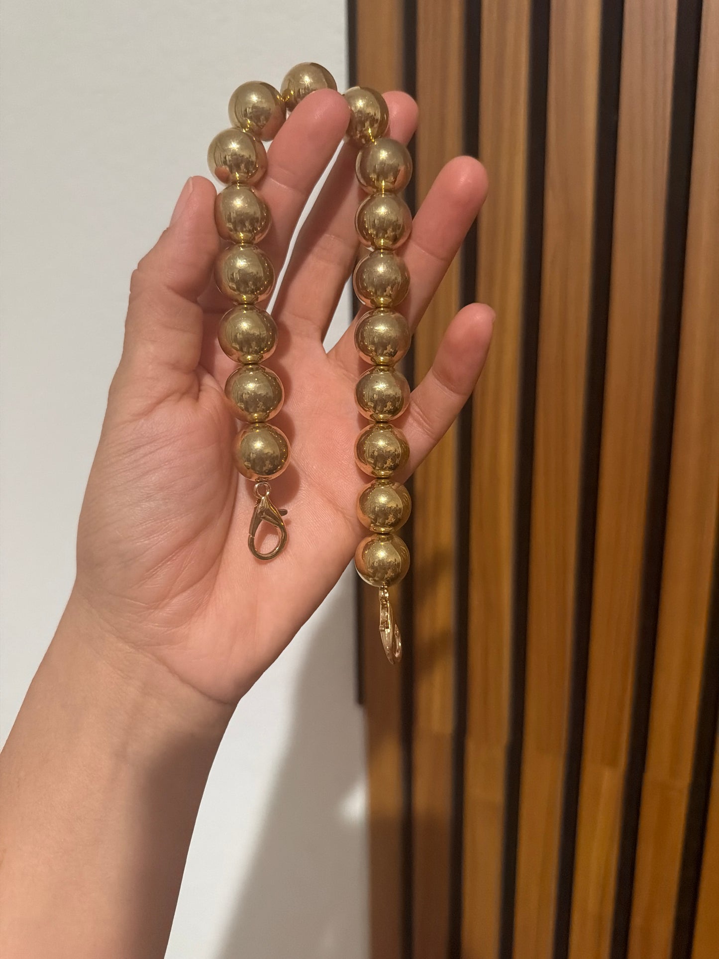 Gold Beaded Bag Charm