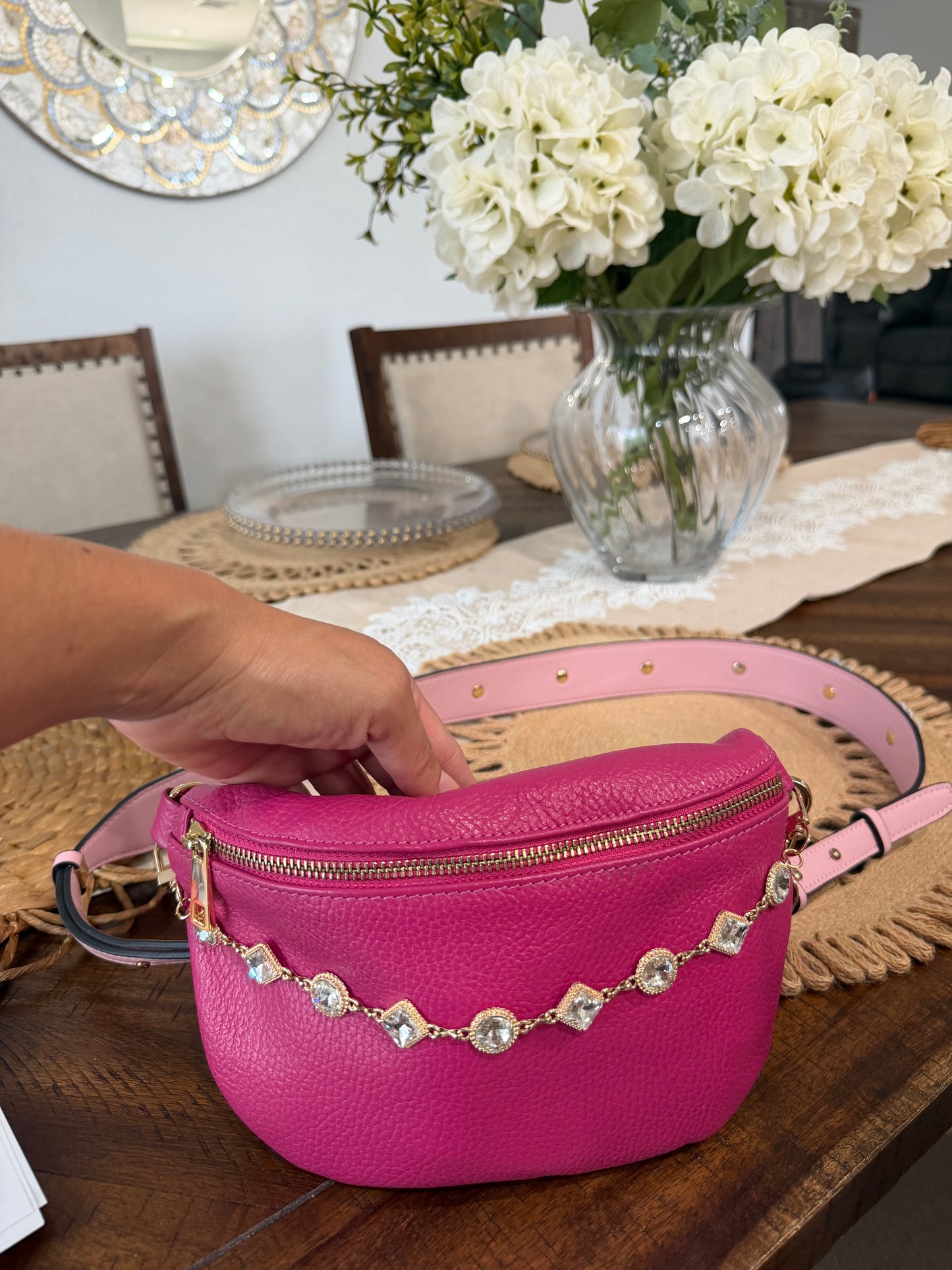 Crystal Rombo Bag Charm